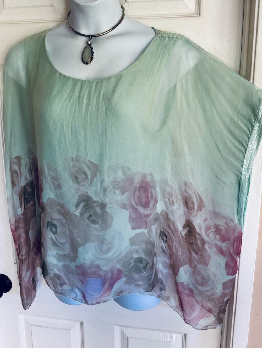 PURE SILK..caftan silk top